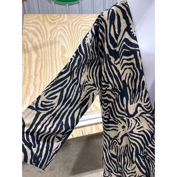 Soft Surroundings Zebra Print Open-Front Kimono Cardigan Lightweight Layer - Picture 2 of 7